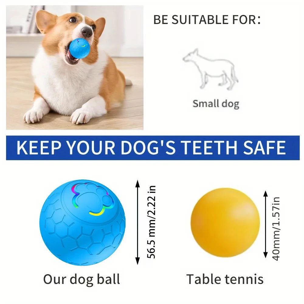 New Smart Dog Toy Ball Electronic Interactive Pet Toy Ball USB Automatic Bouncing Rolling Toy Ball With RGB Lights Puppy Product