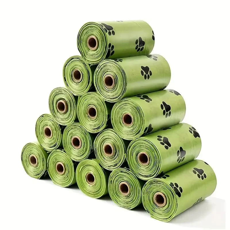 Biodegradable Dog Poop Bags Dog Large Cat Waste Bag Holder Doggie Outdoor Home Clean Bag Dispenser Pet Supplies 15 Bags / Roll