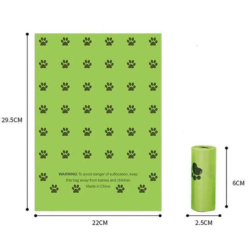 Biodegradable Dog Poop Bags Dog Large Cat Waste Bag Holder Doggie Outdoor Home Clean Bag Dispenser Pet Supplies 15 Bags / Roll