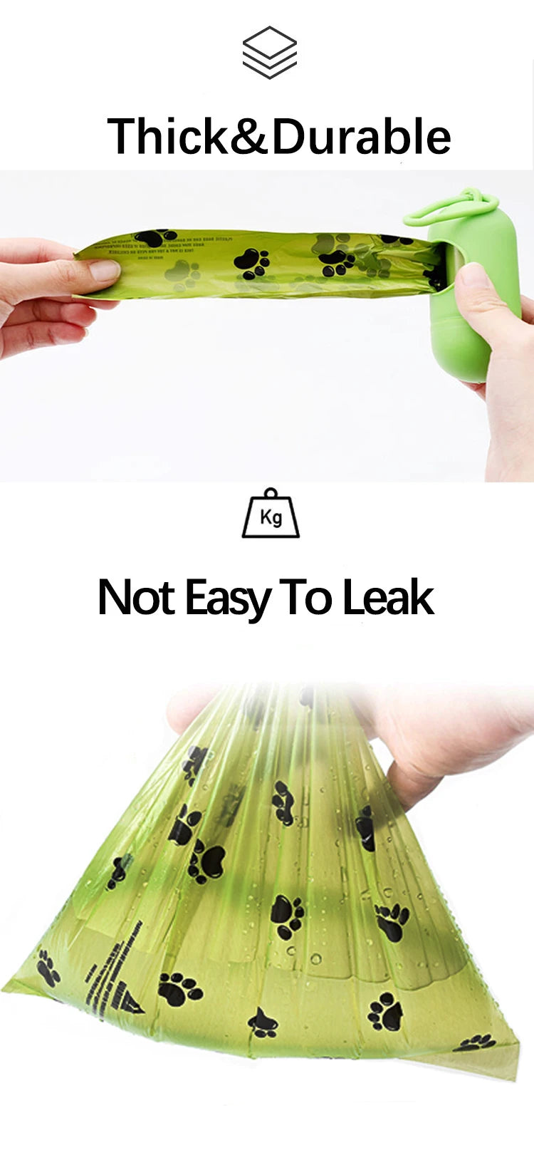 Biodegradable Dog Poop Bags Dog Large Cat Waste Bag Holder Doggie Outdoor Home Clean Bag Dispenser Pet Supplies 15 Bags / Roll